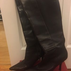 Brown low heel boots